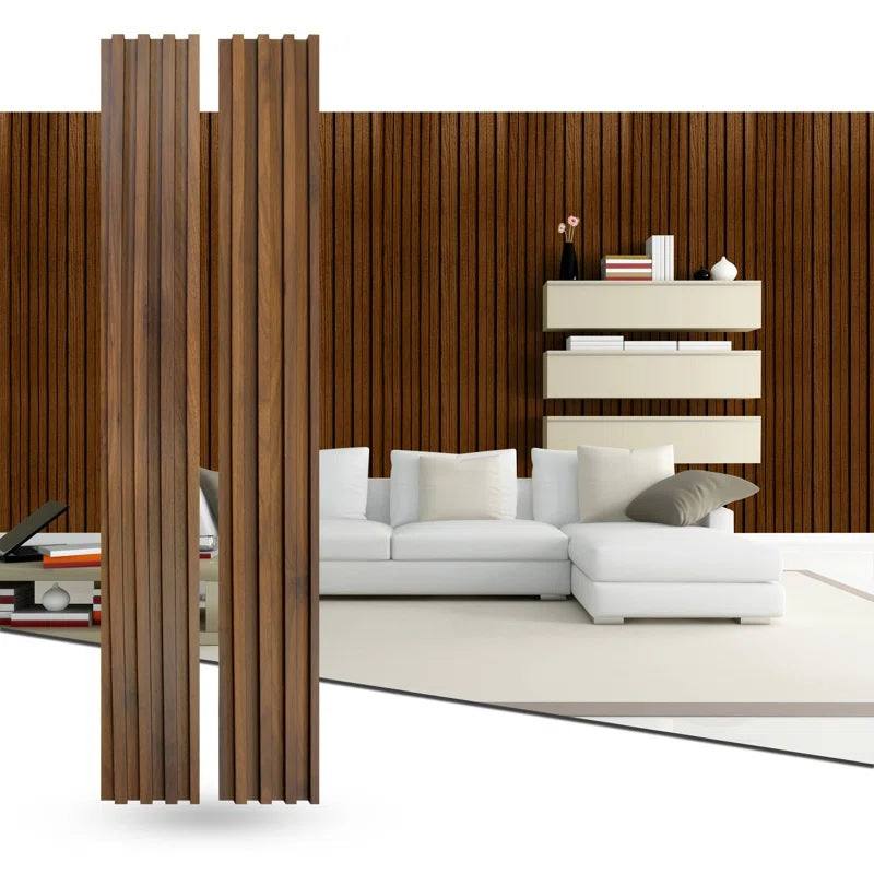Oak Brown Tambour Wall Panels 95"x6"-4 pcs