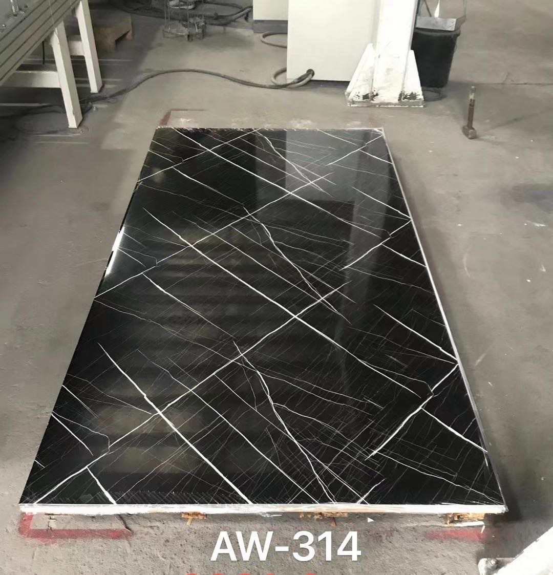 UV PVC Marble Sheet Panel Black/ White