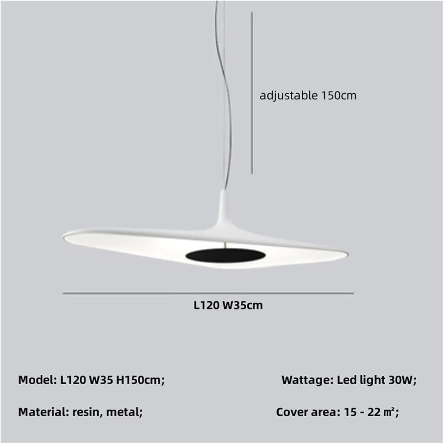 Black Resin Modern Pendant Light