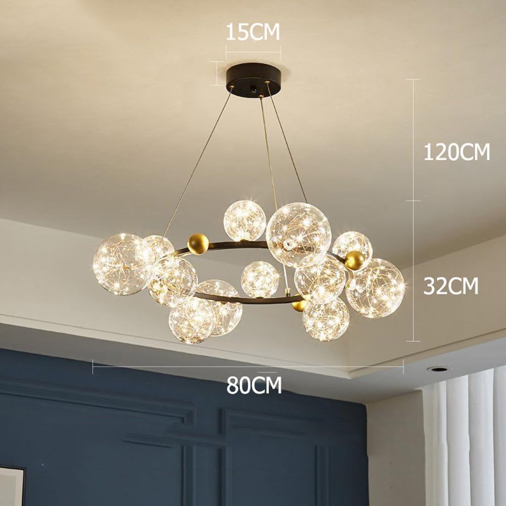 Round Chandelier 12 Light Gold Pendant Light