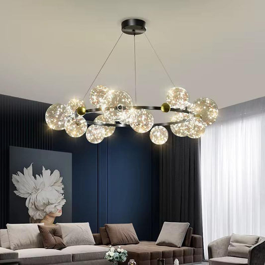 Round Chandelier 12 Light Gold Pendant Light