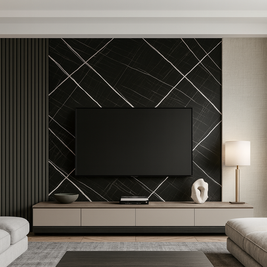 UV PVC Marble Sheet Panel Black/ White