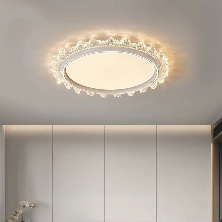 White Flower Glass Ceiling Light