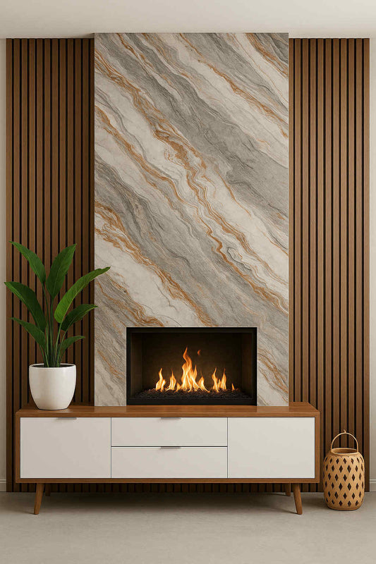 UV Marble Sheet Panel- Light Ash