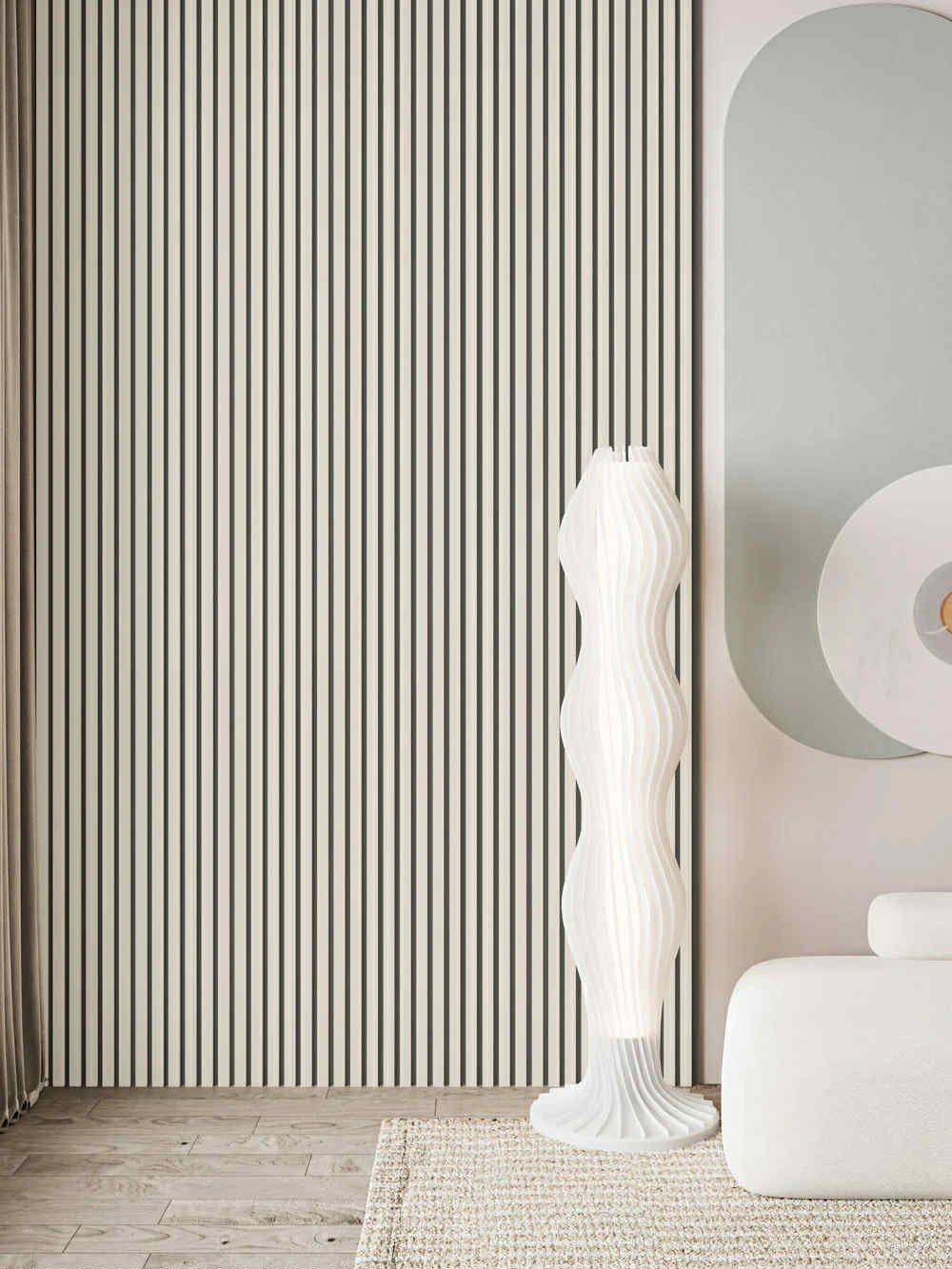 White Acoustic Veneer Slat Wall Panel