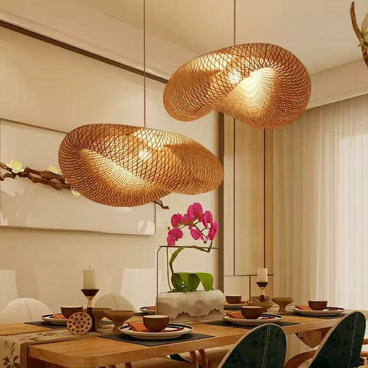 Handwoven Bamboo & Rattan Pendant Light
