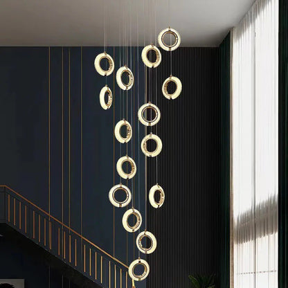 CRYSTAL LUXURY CRYSTALLINE RINGS CHANDELIER LIGHT