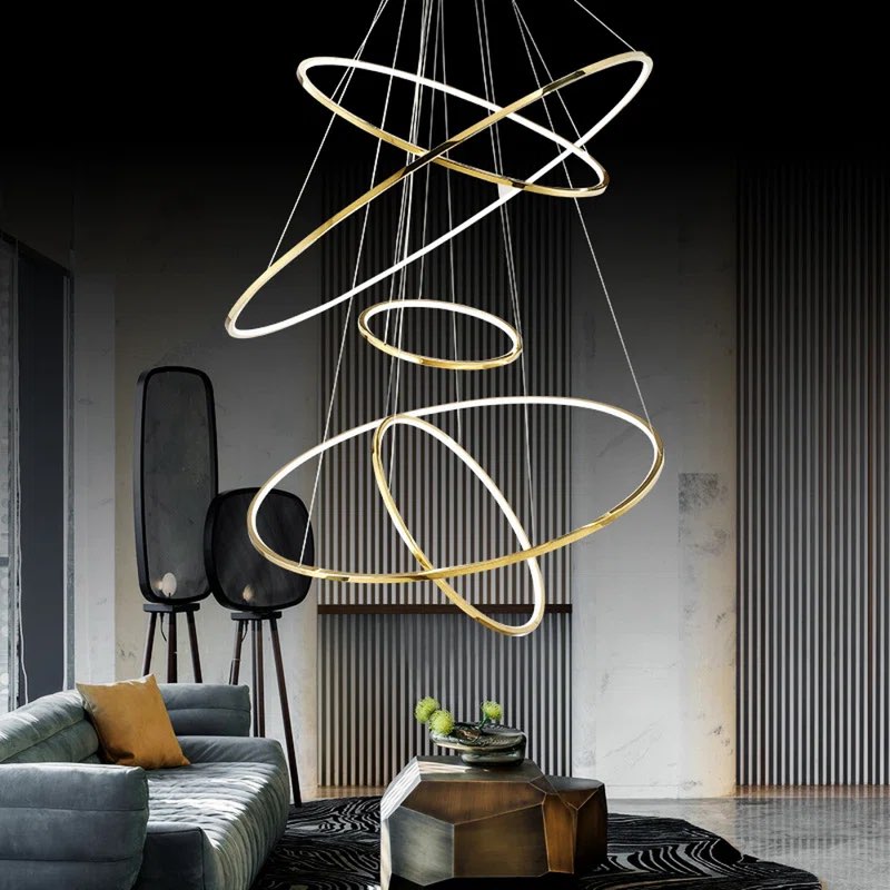 5 Tiers Led Pendant Light Chandelier 47"