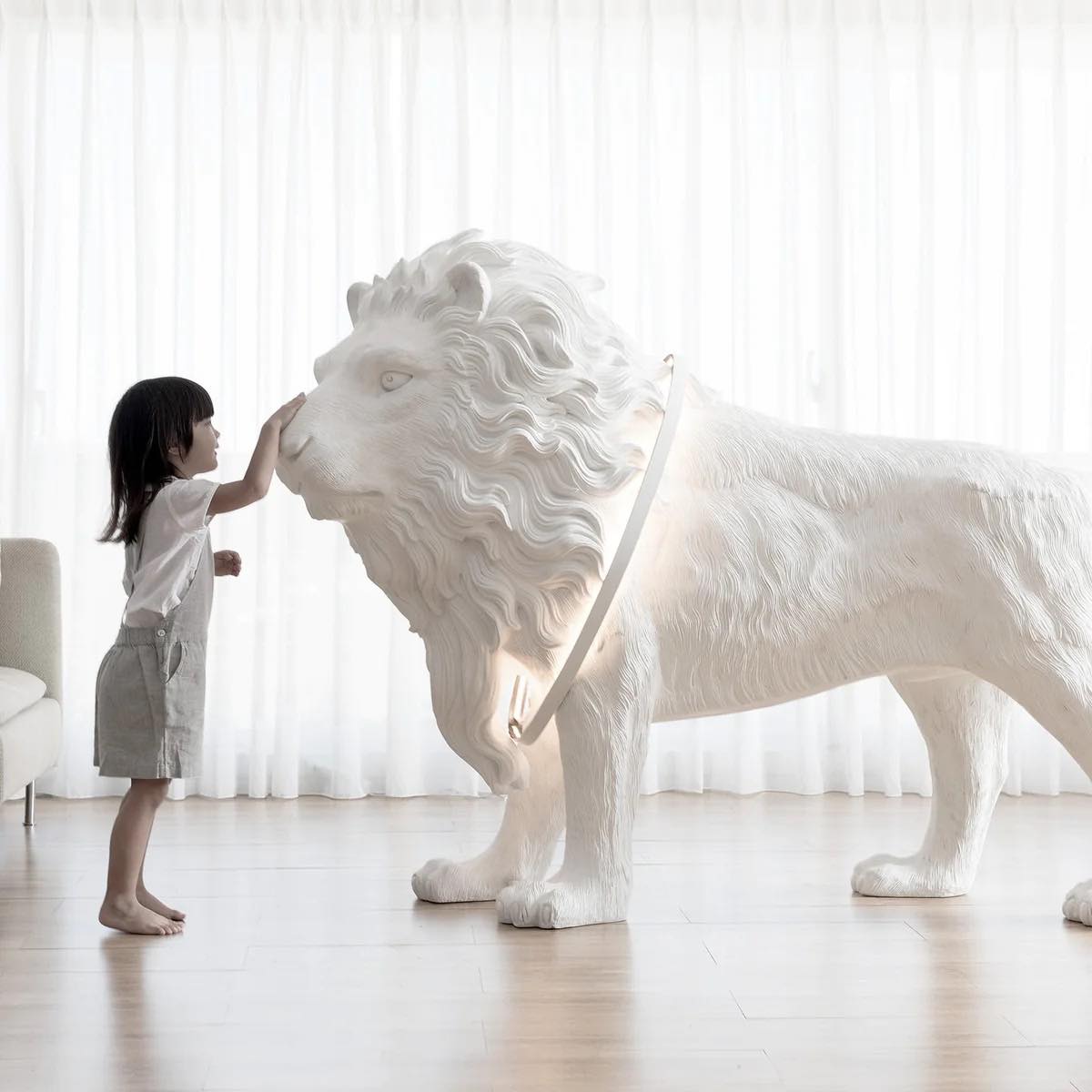 Lion Floor Lamp Sculpture