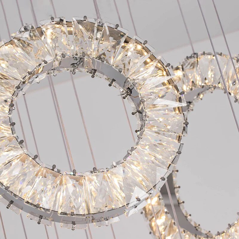 CRYSTAL LUXURY CRYSTALLINE RINGS CHANDELIER LIGHT