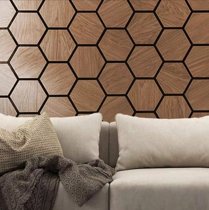 Hexagon Acoustic Panels- Natural Oak