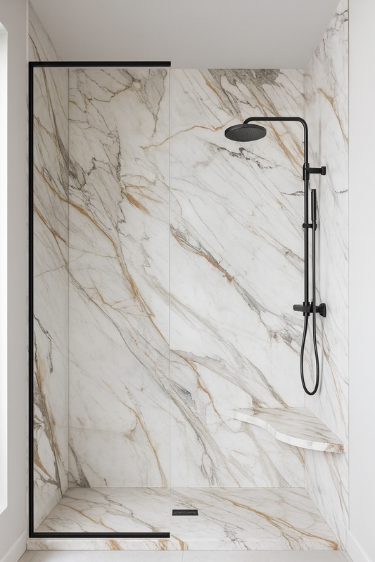 UV Marble Sheet Panel-Snow Drift