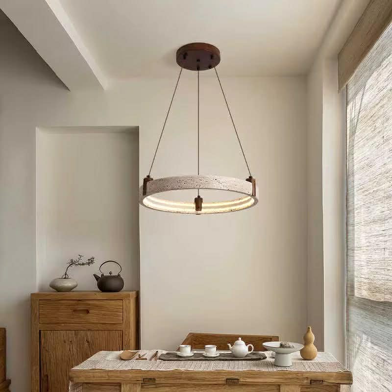 Modern Stone Ring Pendant Light