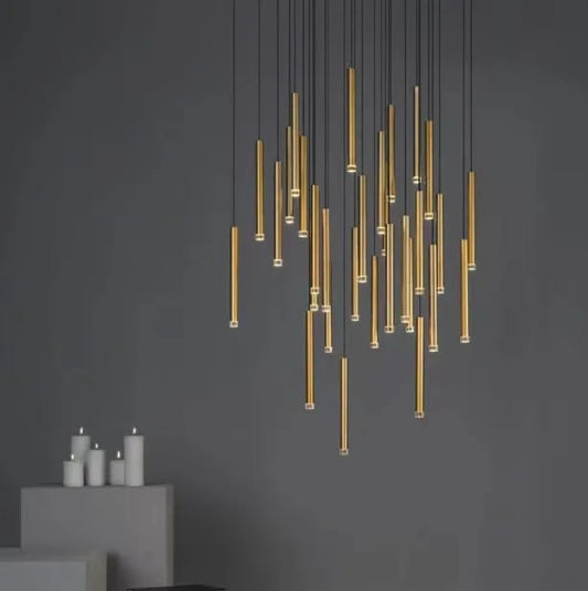 Gold Long Linear Chandelier Dining Pendant