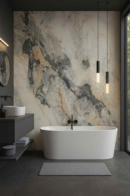 UV Marble Sheet Panel-Deep Ocean