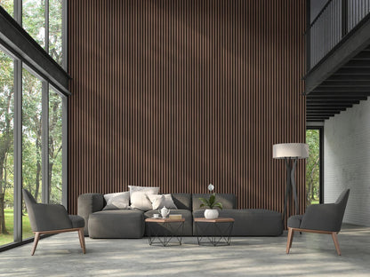 Smoked Oak Slats Wall Panel