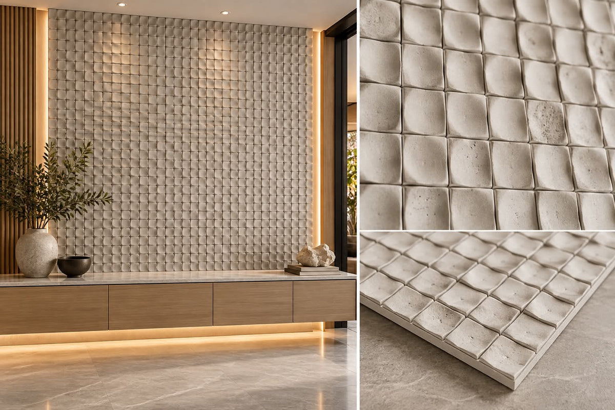 Sandstone Mosaic Soft Ceramic Panel - 118″ × 48″ PICK UP ONLY