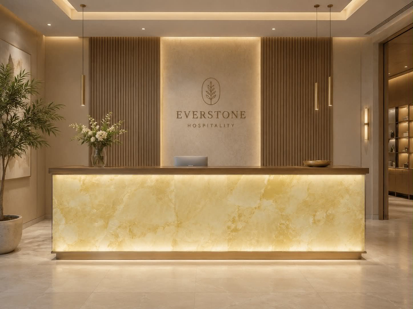 Backlit Onyx Wall Panel – Emily