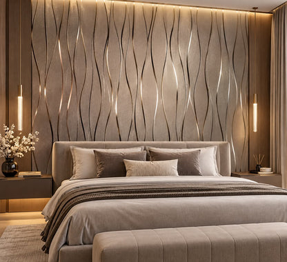 Bamboo Wave Texture Board Panel 106x48 inch