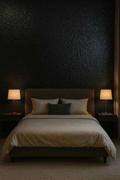 Decorative Wave Water Ripple Panel – Black (96x48")