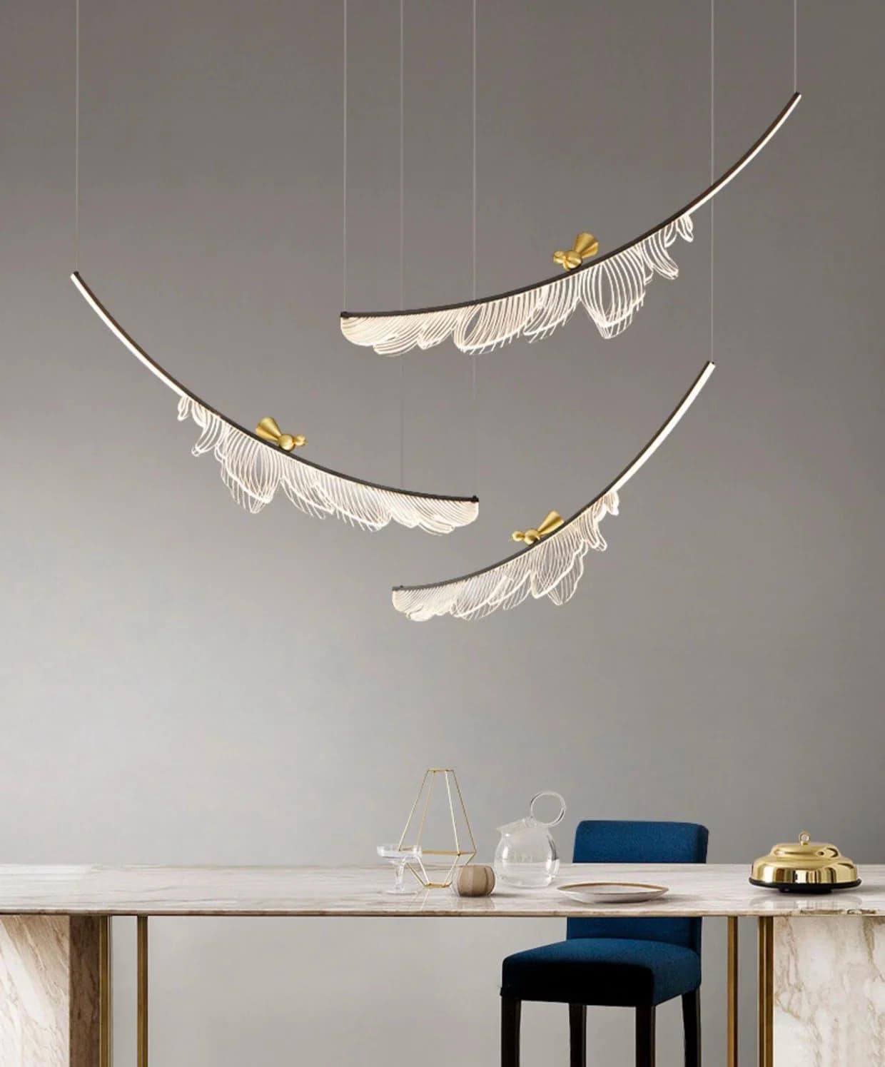 Modern Linear Hanging Light Long Strip Arc Sleaves