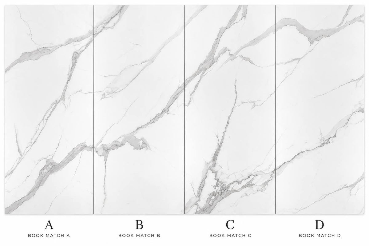 Book Match UV Marble Panels Grey Mist ABCD (set of 4) PICK UP ONLY