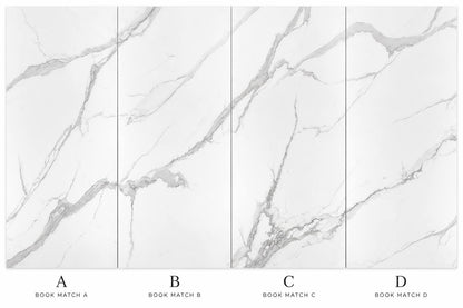 Book Match UV Marble Panels Grey Mist ABCD (set of 4) PICK UP ONLY