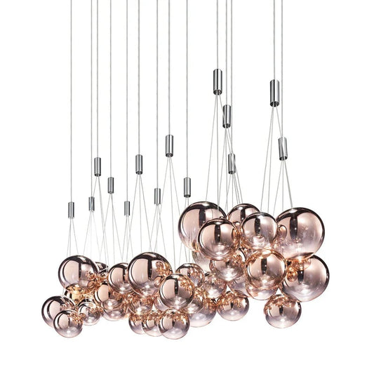 Rose Gold Random LED Multi-Light Pendant