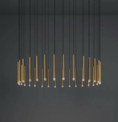 Gold Long Linear Chandelier Dining Pendant