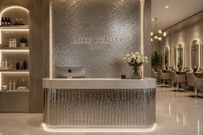 Decorative Wave Water Ripple Panel – Silver Finish (108x48") PICK UP ONLY
