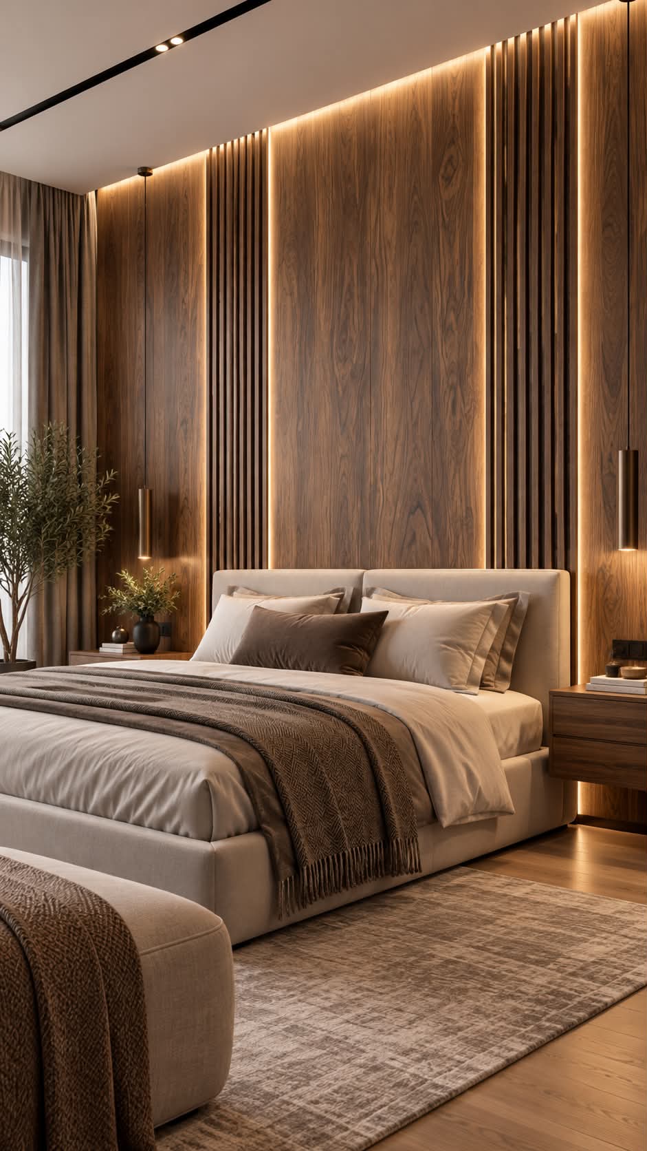 Bamboo Smoked Walnut Board & Matching Slats