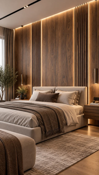 Bamboo Smoked Walnut Board & Matching Slats