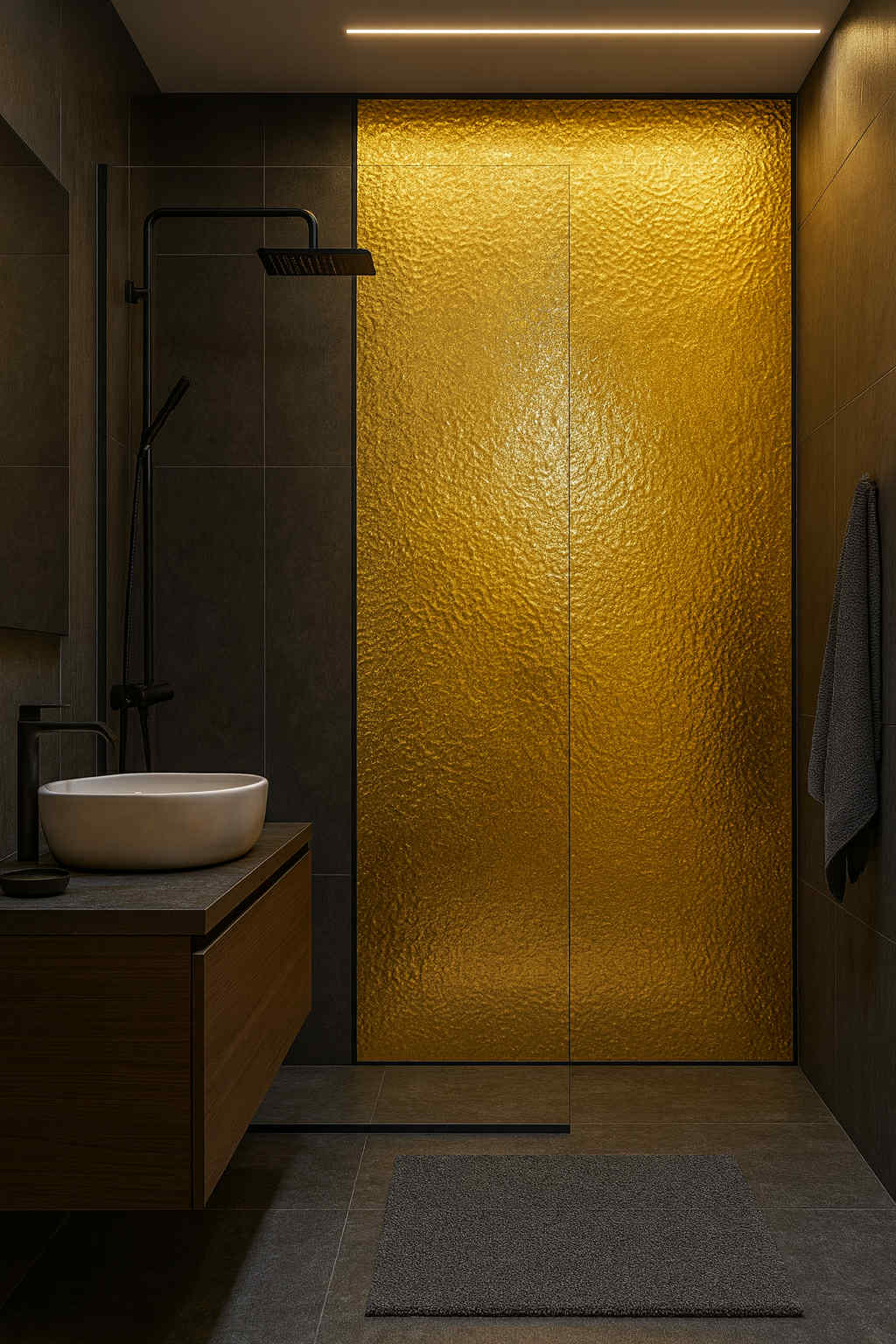 Decorative Wave Water Ripple Panel – Gold Finish (96x48