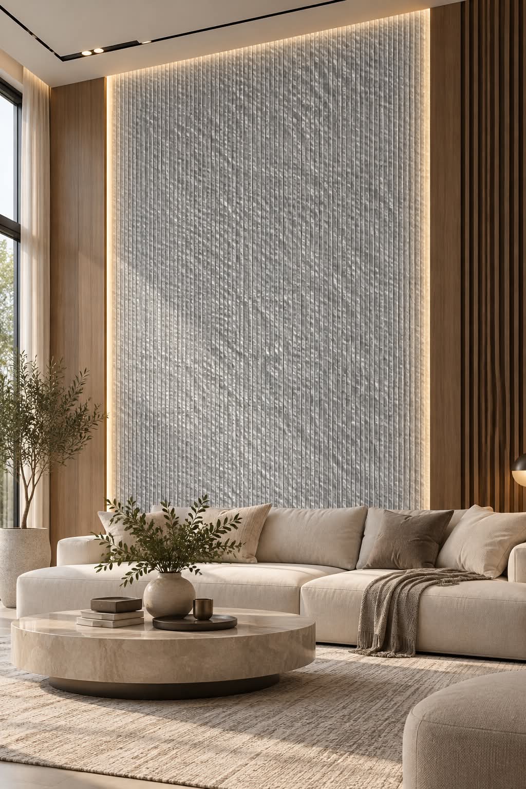 Grey Stone Ridges Soft Ceramic Panel - 118″ × 24″ PICK UP ONLY