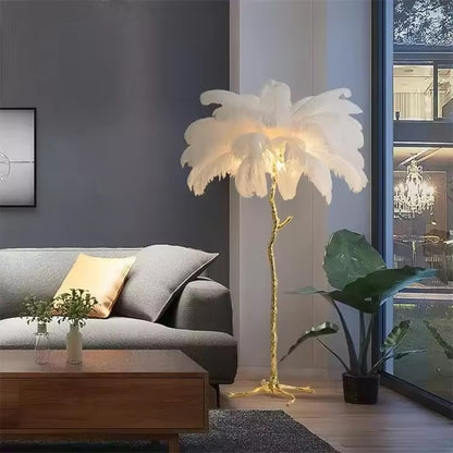 Luxury Unique Ostrich Feather Floor Lamp/Table Lamp