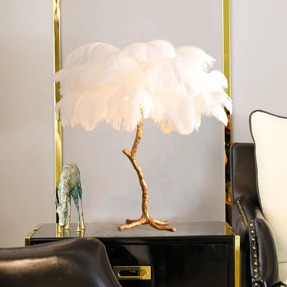 Luxury Unique Ostrich Feather Floor Lamp/Table Lamp